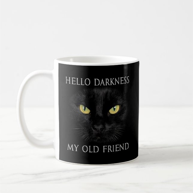 Hej Mörkret Black Cat My Old Friend Kaffemugg (Vänster)