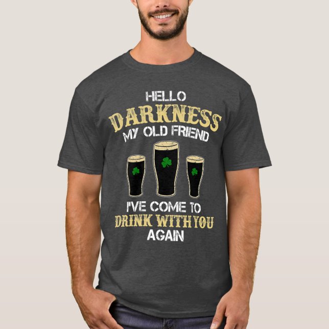 Hej Mörkret Min gamle vän Irish Shamrock Beer T Shirt (Framsida)