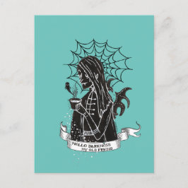 Hej Mörkret Vampig Goth w/Black Coffee T-Shirt Vykort