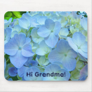 Hej mormor! presenter mushåll Blå Hortensia Blommo Musmatta