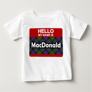 Hej My Namn är MacDonald Scottish Klan Tartan Tee Shirt