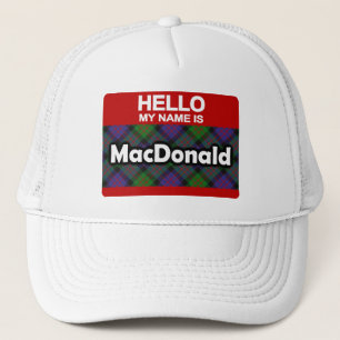 Hej My Namn är MacDonald Scottish Klan Tartan Truckerkeps