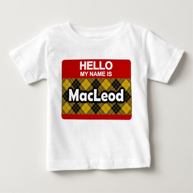 Hej My Namn är MacLeod Scottish Klan Tartan Tee (Framsida)