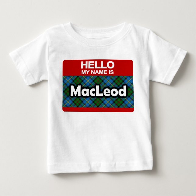 Hej My Namn är MacLeod Scottish Klan Tartan Tröja (Framsida)