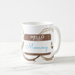 Hej My Namn är MAMMA Nametag Coffee Ringar Boy Kaffemugg