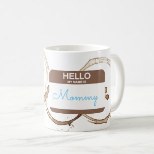 Hej My Namn är MAMMA Nametag Coffee Ringar Boy Kaffemugg