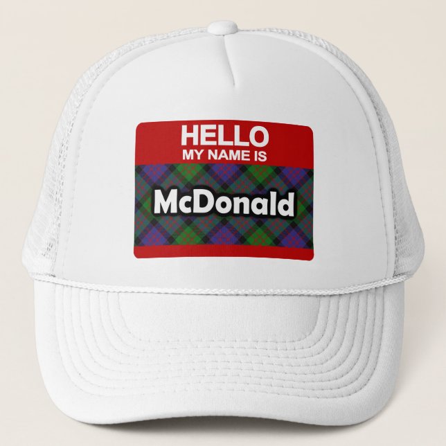 Hej My Namn är McDonald Scottish Klan Tartan Keps (Framsida)