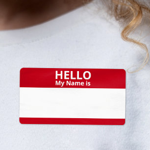 Hej My Namn är Red White Standard Namn bricka-etik Fraktsedel