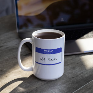 Hej My Namn är Rude eller Funny Blue Anpassade Kaffemugg