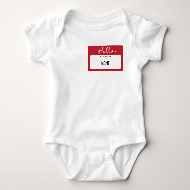 Hej My Namn Baby Body Suite T Shirt (Framsida)