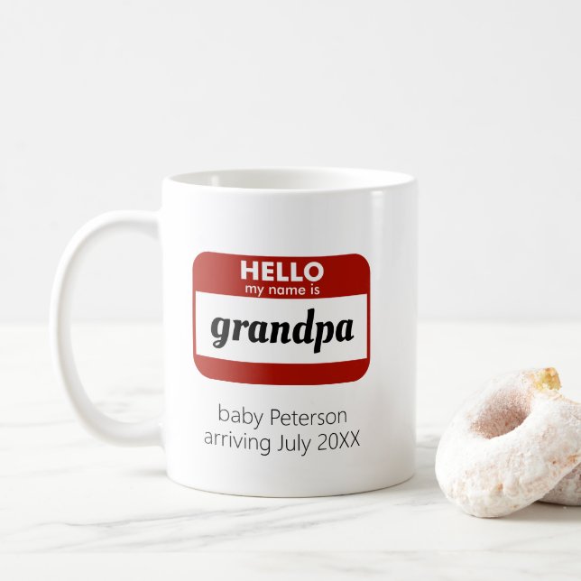 "Hej My Namn is" Gravid för Personlig Kaffemugg (Med munk)