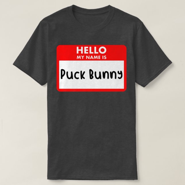 Hej My Namn Puck Bunny Ice Hockey Graphic Novelt T Shirt (Design framsida)