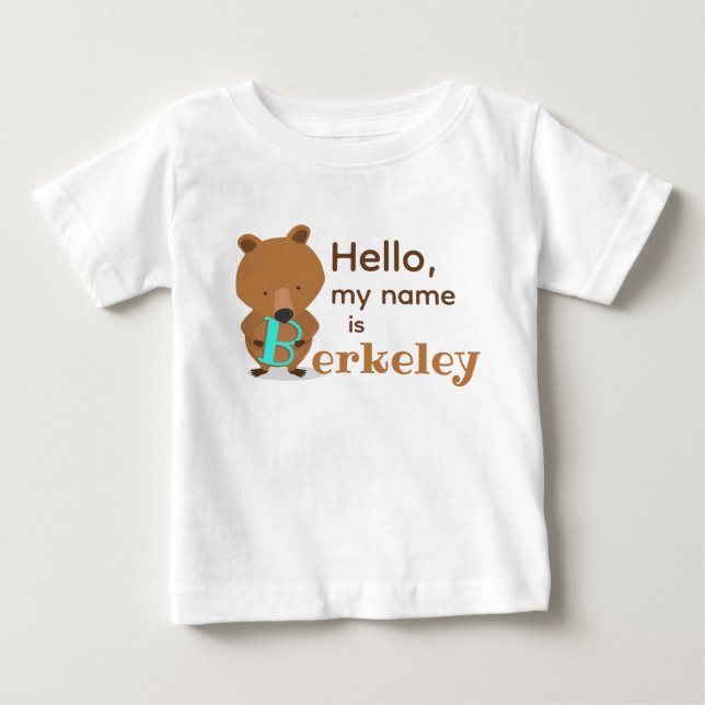 Hej Namn Bear T Shirt (Framsida)