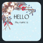 Hej Namn bricka Badge vid jul Party Fyrkantigt Klistermärke<br><div class="desc">*** Köp Avslutat Projektionsyta när du använder det här klistermärket som namn bricka*** Denna utformning kan vara personlig i det område som tillhandahålls genom att ändra foto och/eller text. Du kan också anpassa den genom att klicka på Anpassa den här mallen och sedan välja klicka för att anpassa ytterligare alternativ...</div>