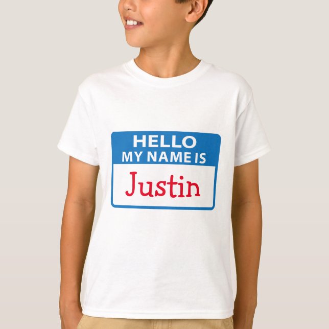 Hej Namn bricka T Shirt (Framsida)