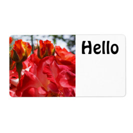 Hej Namn etiketter Högtider Röd Ros Blommor Fraktsedel