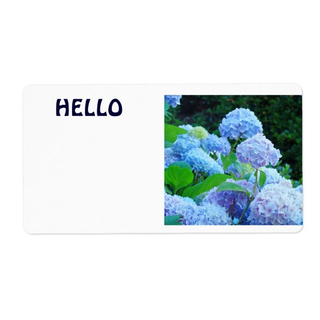 HEJ Namn Märken Blå Hortensia Blommor Fraktsedel (Framsidan)
