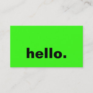 Hej Neon Grönt Bright Colorful Typography Anpassni Visitkort