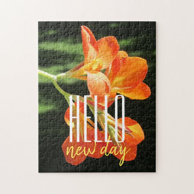 Hej New Day Orange Canna Lily Jigszle Puzzle Pussel (Vertikal)