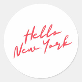 Hej New York Runt Klistermärke