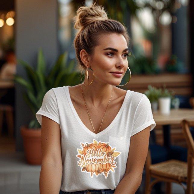 Hej November - Mysig Höst Design T Shirt (Skapare uppladdad)