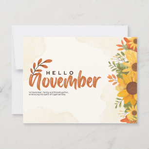 Hej november vykort