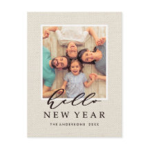 Hej Nyår Rustik Falsk Jute Textur Foto