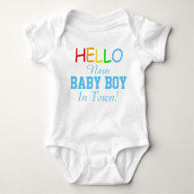 Hej Nyfödd bebis Boy i Town Baby Shirt