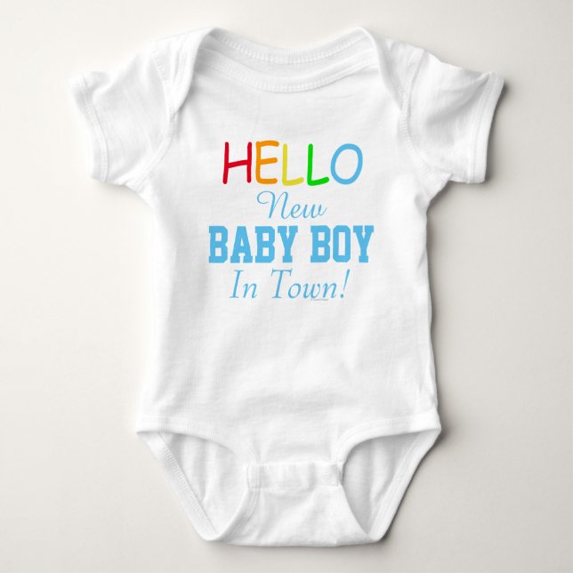 Hej Nyfödd bebis Boy i Town Baby Shirt T-shirt (Framsida)