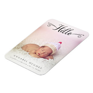 Hej Nyfödd bebis Girl Boy Personlig Photo Magnet