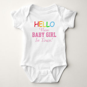 Hej Nyfödd bebis Girl in Town Baby Shirt Tee Shirt