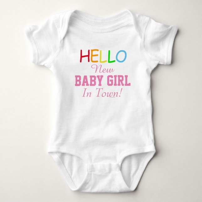 Hej Nyfödd bebis Girl in Town Baby Shirt Tee Shirt (Framsida)