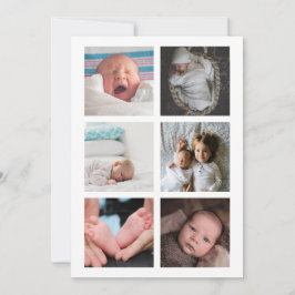 Hej Nyfödd bebis Photo Personlig Gult Grått Inbjudningar