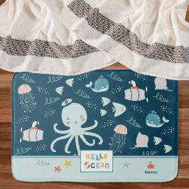 Hej Oceanen Nautical Blue Kid Bathroom Badrumsmatta
