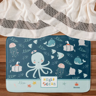 Hej Oceanen Nautical Blue Kid Bathroom Badrumsmatta