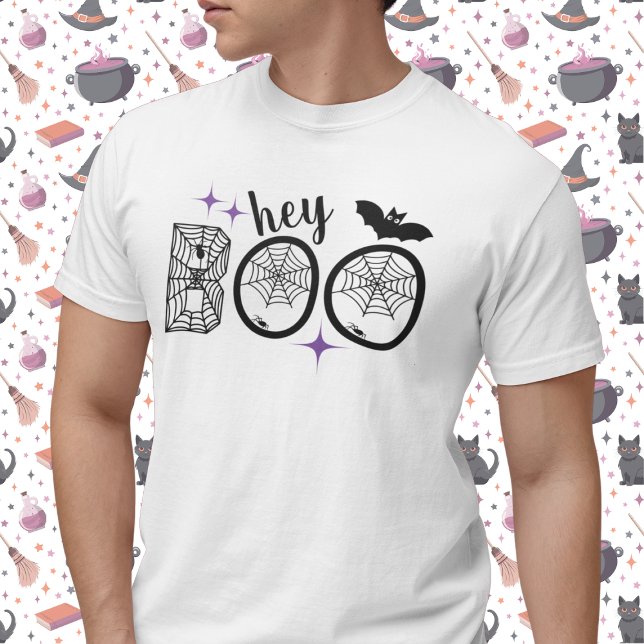 Hej och hej, Boo Halloween Fladdermus och Webben T Shirt (This item is for display purposes only to illustrate the design element. )