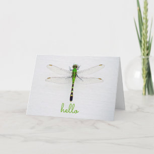 Hej och Hej med Dragonfly på Wall Outside House Kort