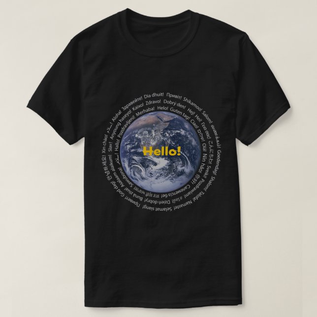 Hej Ord på olika språk ESL Lärare Stu T Shirt (Design framsida)