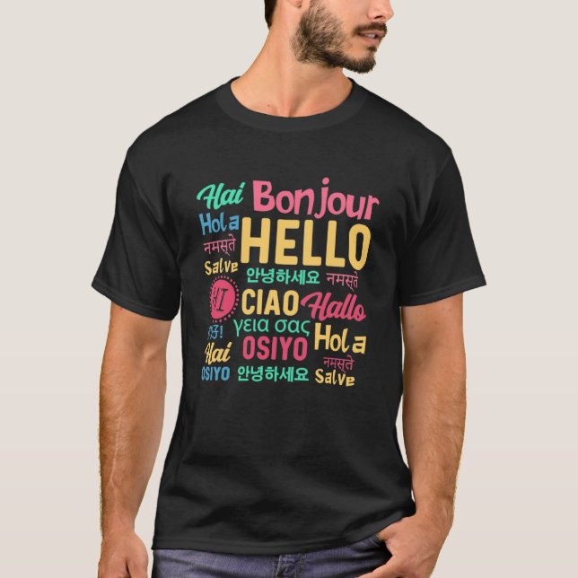 Hej Ord på olika språk resande resa t T Shirt (Framsida)