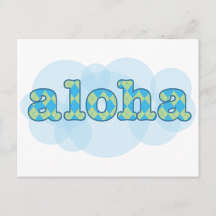 Hej på Hawaiianska - Aloha med argyle mönster Vykort