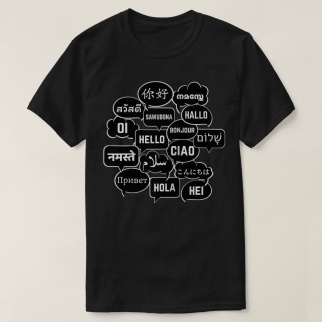Hej på många språk Översättare, Globetrotter T Shirt (Design framsida)