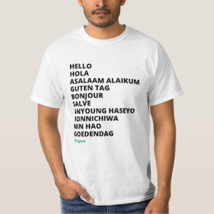 Hej på olika språk ayusa Manar-Shirt T Shirt