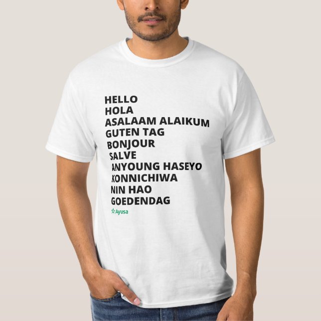 Hej på olika språk ayusa Manar-Shirt T Shirt (Framsida)