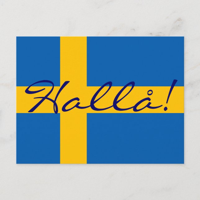 Hej på svenska Hallå! Svenska vykort (Framsida)