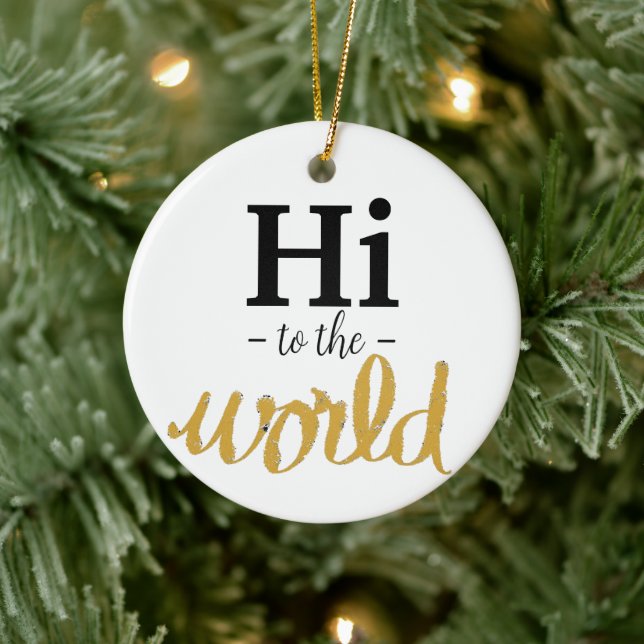 Hej på världens vitfågelstater Guld Namn Julgransprydnad Keramik (Träd)