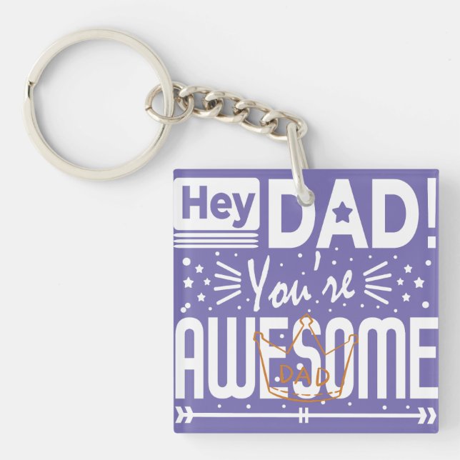 Hej Pappa Du är fantastisk Lila och Vit Typografi (Framsidan)