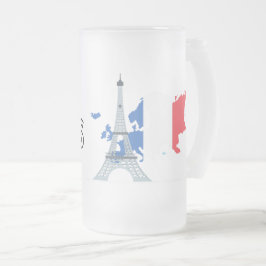 Hej Paris Frosted Glass Beer Mugg