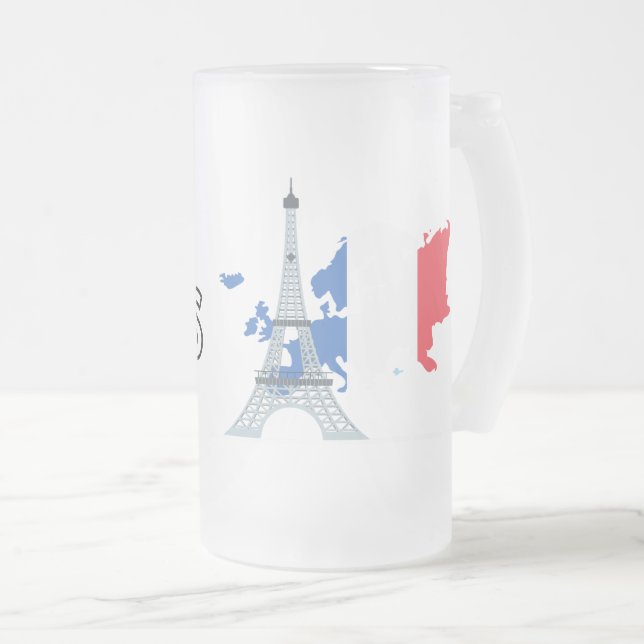 Hej Paris Frosted Glass Beer Mugg (Framsida höger)