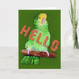 HEJ Parrot-hälsningskort Kort
