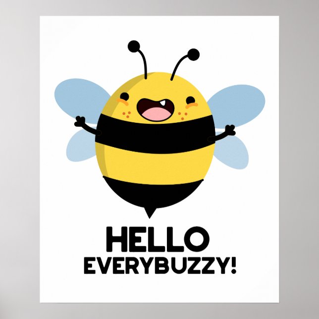 Hej Perbuzzy Funny Bee Pun Poster (Framsidan)